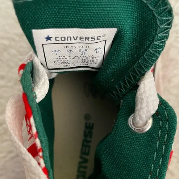 NEW Candy Cane Toddler High Top Converse Size 7